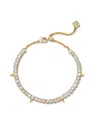 Kendra Scott Jacqueline White Crystal Tennis Bracelet In Gold In Gold
