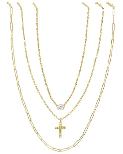 Kendra Scott Jada 14k Plated Cz Necklace Layering Set In Gold