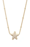 KENDRA SCOTT JAE PAVÉ CUBIC ZIRCONIA STARFISH PENDANT NECKLACE