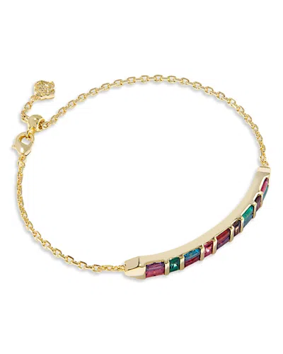 Kendra Scott Jamie Baguette Crystal Chain Bracelet In Gold
