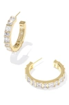 Kendra Scott Jamie Crystal Hoop Earrings In Gold