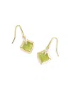 Kendra Scott Joelle Gold Chartreuse Green Mother Of Pearl Small Drop Earrings