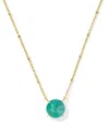 Kendra Scott Jolie Short Pendant Necklace In Gold & Kelly Green Illusion In Multi