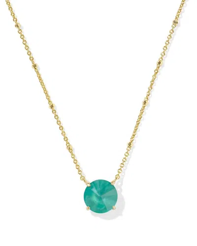Kendra Scott Jolie Short Pendant Necklace In Gold & Kelly Green Illusion In Multi