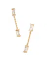 Kendra Scott Juliette Baguette Cubic Zirconia & Chain Drop Earrings In 14k Gold Plated In Gold White