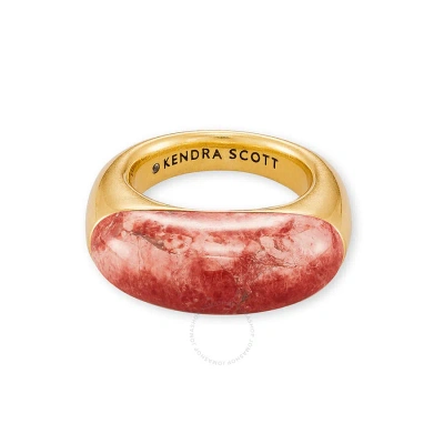 Kendra Scott Kaia Vintage Gold Plated Brass And Dyed Howlite Ring Sz 8 4217708443