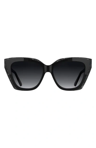 Kendra Scott Katherine 56mm Gradient Cat Eye Sunglasses In Black