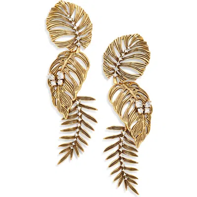 Kendra Scott Kayla Leaf Statement Drop Earrings In Gold