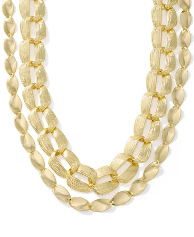 Kendra Scott Kira 14k Gold-tone Over Brass Multi Strand Necklace In Purple
