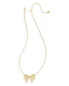 Kendra Scott Krista Cubic Zirconia & Cultured Freshwater Pearl Bow Adjustable Pendant Necklace In Gold Tone, 19 In Gold