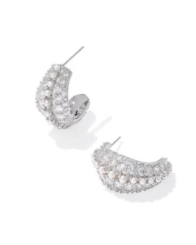 Kendra Scott Krista Hoop Earrings In White Mix