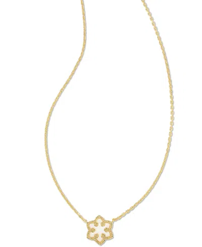 Kendra Scott Kyocera Opal Snowflake Short Pendant Necklace, 14" + 4" Extender In Gold White