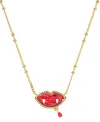 Kendra Scott Kyocera Opal Vampire Short Pendant Necklace In Gold