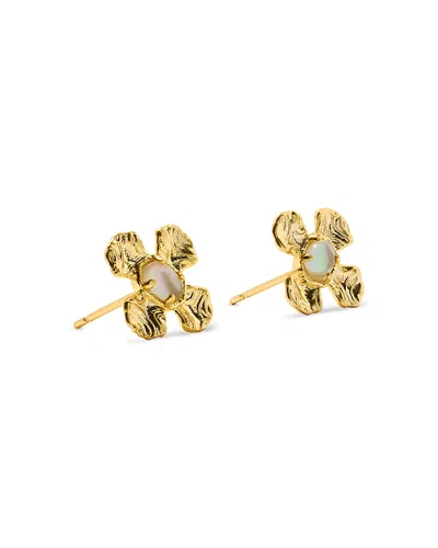 Kendra Scott Leanne Mother Of Pearl Flower Stud Earrings In Gold
