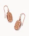 Kendra Scott Lee 18k Rose Gold Over Silver Drusy Drop Earring In Metallic