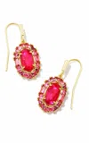 Kendra Scott Lee Crystal Frame Drop Earrings In Raspberry Illusion In Red