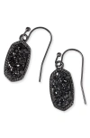 Kendra Scott Lee Small Drop Earrings In Black Drusy/gunmetal