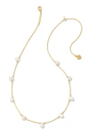 Kendra Scott Leighton Cultured Pearl Station Necklace In Gold