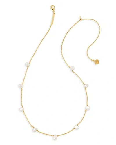 Kendra Scott Leighton Pearl Strand Necklace, 16 In White/gold