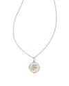 Kendra Scott Letter F Disc Reversable Pendant Necklace In Silver In Silver