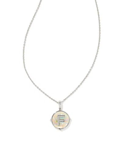 Kendra Scott Letter F Disc Reversable Pendant Necklace In Silver