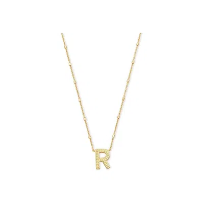 Kendra Scott Letter R Pendant Necklace - Gold Metal