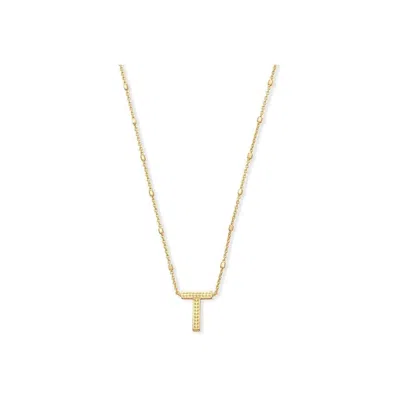 Kendra Scott Letter T Pendant Necklace - Gold Metal