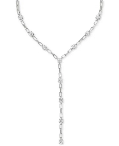 Kendra Scott Lexi Crystal Lariat Necklace, 19" In Rhod White