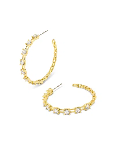 Kendra Scott Lexi Cubic Zirconia Chain C Hoop Earrings In Gold/white Crystal