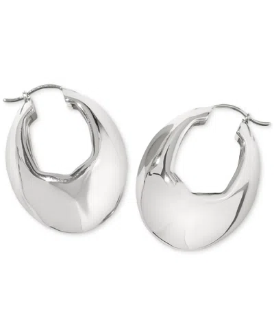 Kendra Scott Liana Metal Oval Hoop Earrings In Rhod