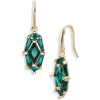 Kendra Scott Lindy Rae Drop Earrings In Gold Green Crystal