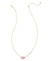 Kendra Scott 14k Gold-plated Gemstone Lips 18" Adjustable Reversible Pendant Necklace In Gold/hot Pink