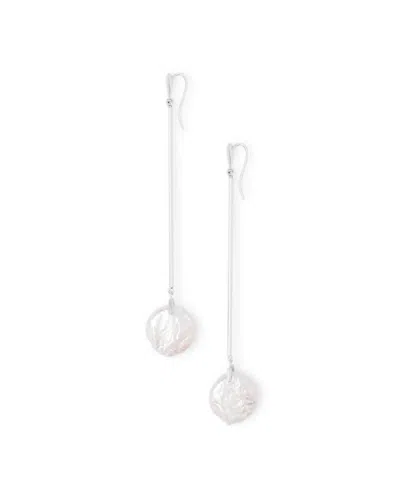 Kendra Scott Lizbeth Earrings In Bright Silver/baroque Pearl In Multi