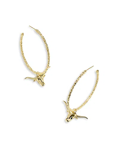 Kendra Scott Longhorn Removable Charm Hoop Earrings In Gold