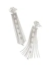 Kendra Scott Madelyn Statement Womens Rhodium Neutral Mix Tassel Earrings Erk120 In Silver