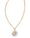 Kendra Scott Madison Daisy 14k Plated Nanogems Short Pendant Necklace In Gold