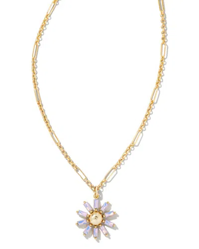Kendra Scott Madison Daisy 14k Plated Nanogems Short Pendant Necklace In Gold