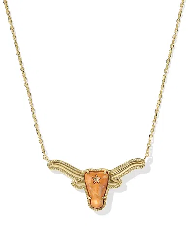 Kendra Scott Magnesite Longhorn Pendant Necklace, 19-22 In Gold