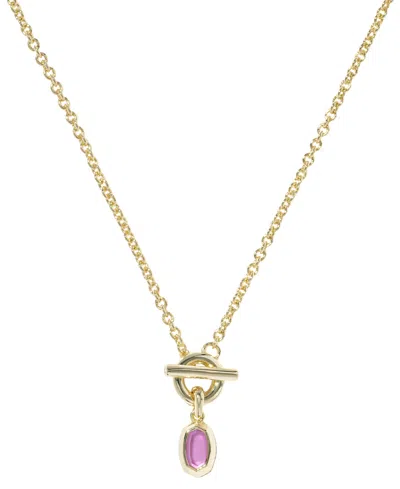 Kendra Scott Malachite & Imitation Pearl 14k Gold Plated Over Brass Daphne Link And Chain Necklace