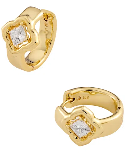 Kendra Scott Mallory Crystal Huggie Earrings In Gold