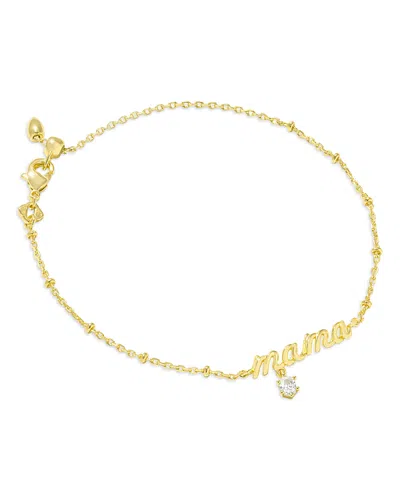 Kendra Scott Mama Crystal Delicate Chain Bracelet In Gold
