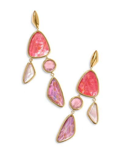 Kendra Scott Margot Pink Mix Statement Earrings, 3.4l In Pink/gold