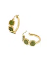 Kendra Scott Maura Gemstone Hoop Earrings In Gold/green