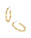 Kendra Scott Gold-tone Maura Bamboo-shaped Medium Hoop Earrings, 1.5" In Gold