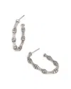 Kendra Scott Maura Pave Bamboo Hoop Earrings In Silver