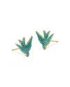 Kendra Scott 14k Gold-plated Melody Bird Stud Earrings In Blue/gold