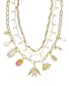 Kendra Scott Melody Mixed Charm Layered Statement Necklace In Gold Tone, 15 In Multi/gold