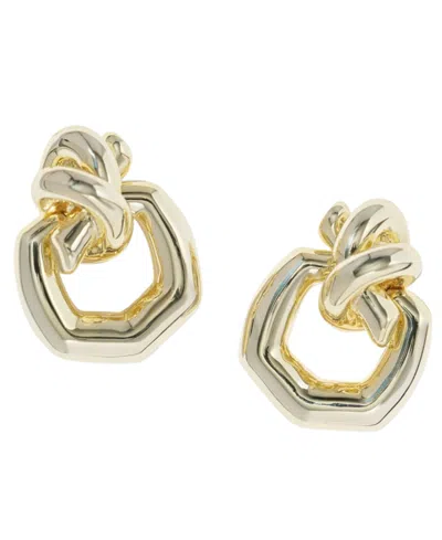 Kendra Scott Metal Plated Parker Knot Open Frame Earrings In Gold