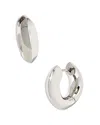Kendra Scott Mikki Huggie Hoop Earrings In Rhodium Plated In Silver