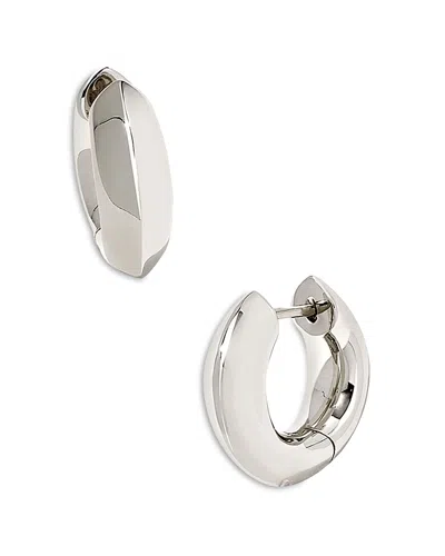 Kendra Scott Mikki Huggie Hoop Earrings In Rhodium Plated In Silver